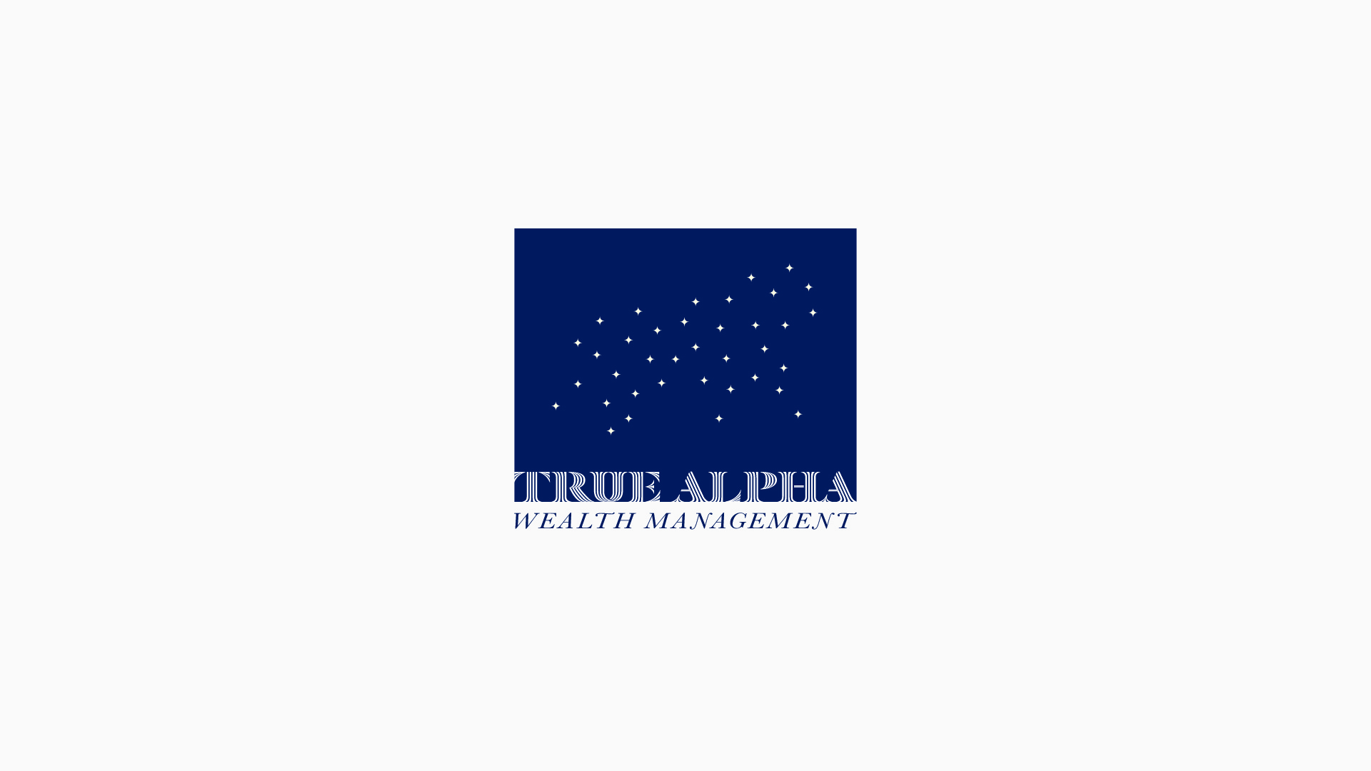 A logo for True Alpha Wealth Management by Johnathan Wynn Design