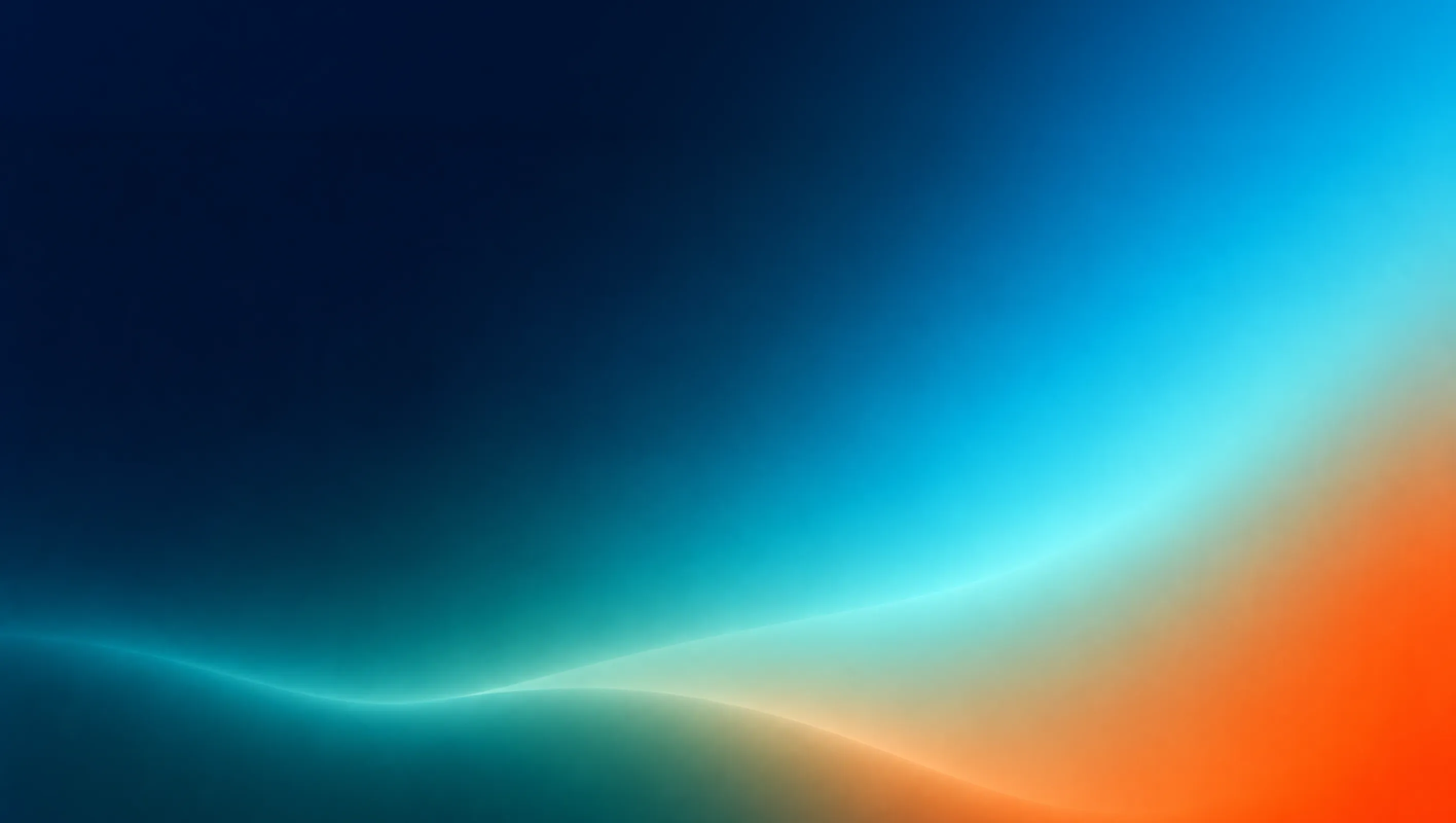 Smooth gradient background with wavy layers blending dark blue, cyan, teal, light orange, and bright orange colors.
