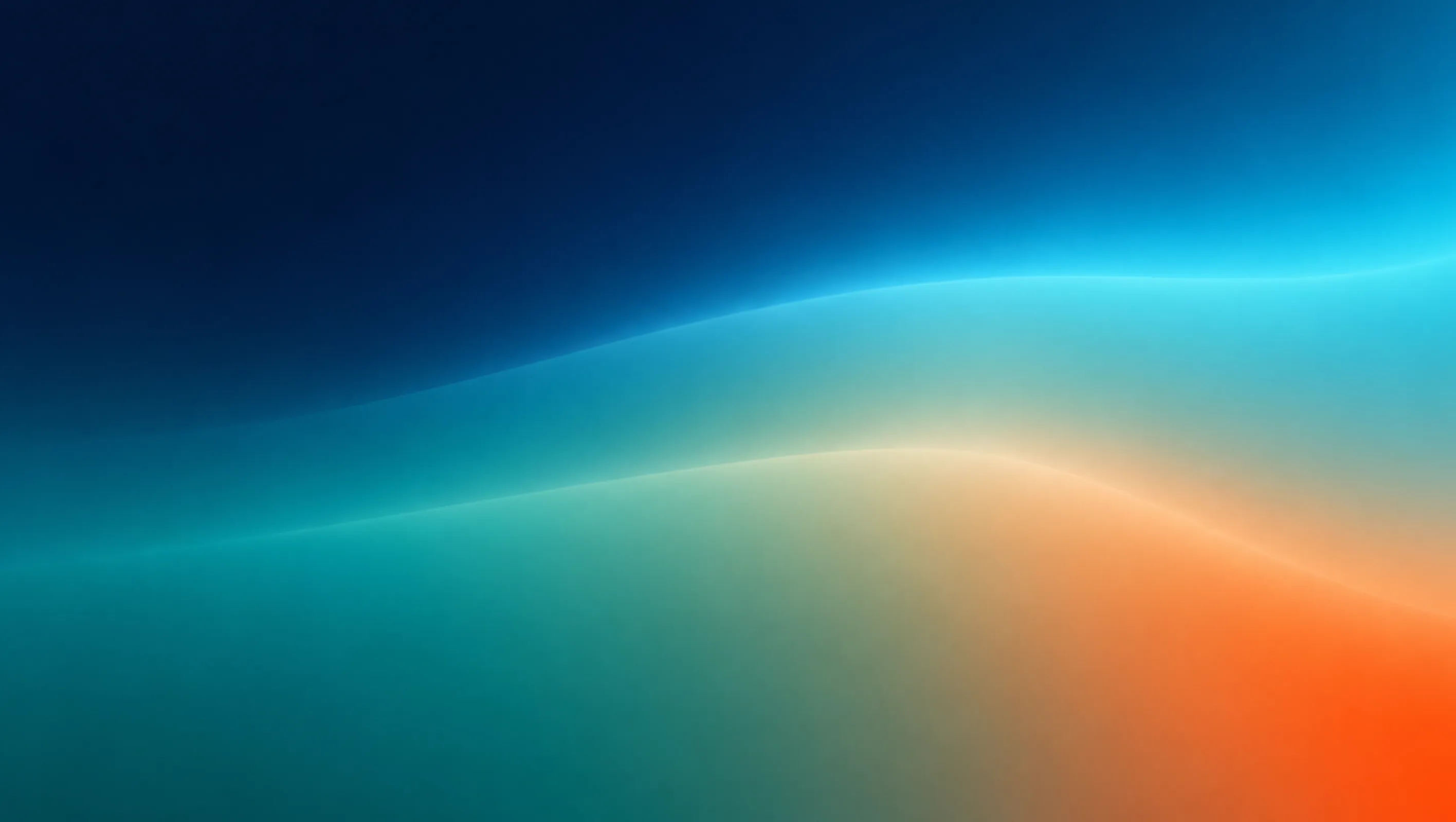 Smooth gradient background with wavy layers blending dark blue, cyan, teal, light orange, and bright orange colors.