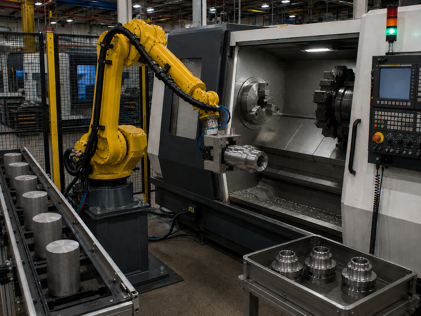 Machine tending cell