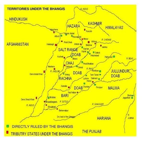 Territories under bhangi misl