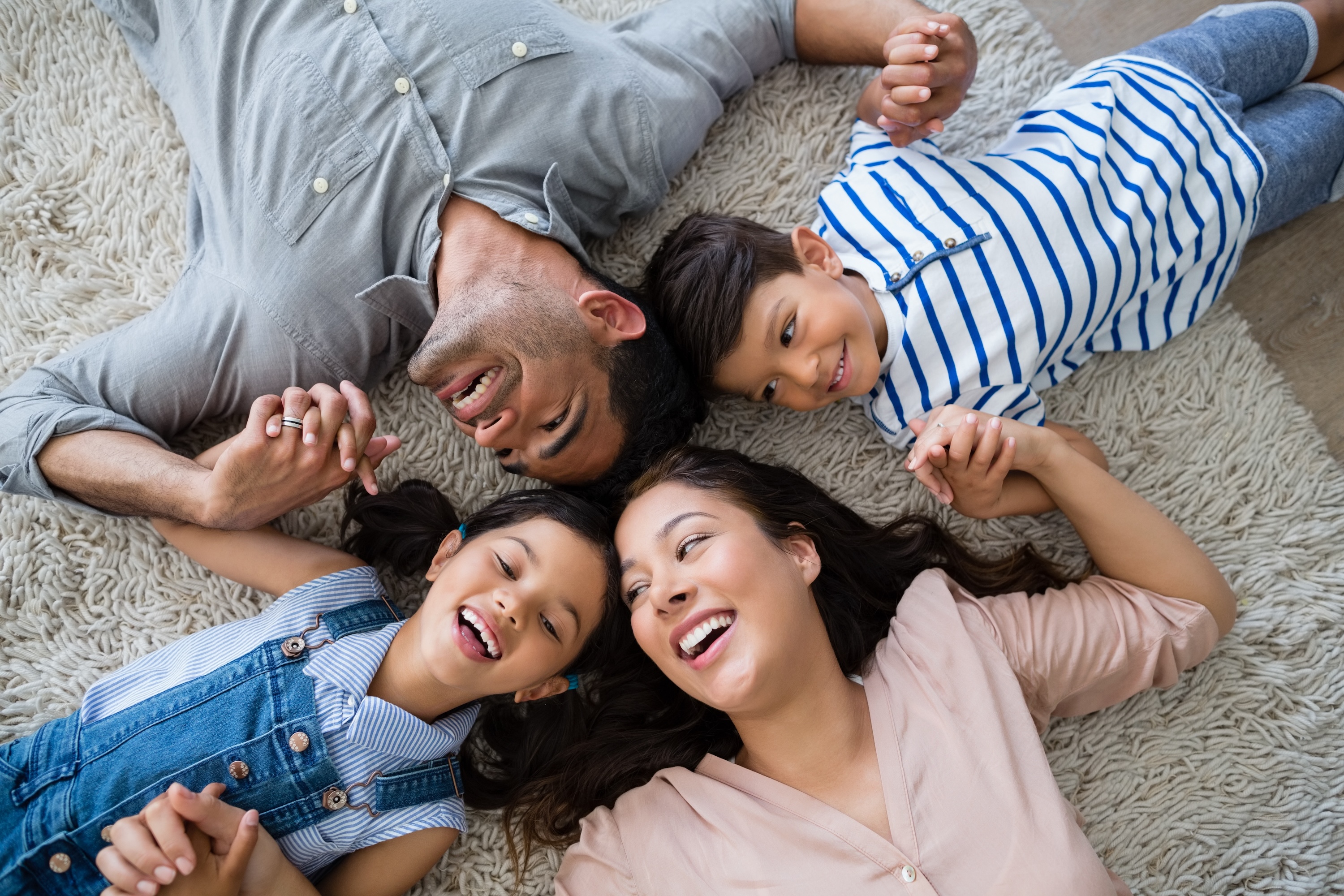 Family smiling stock image