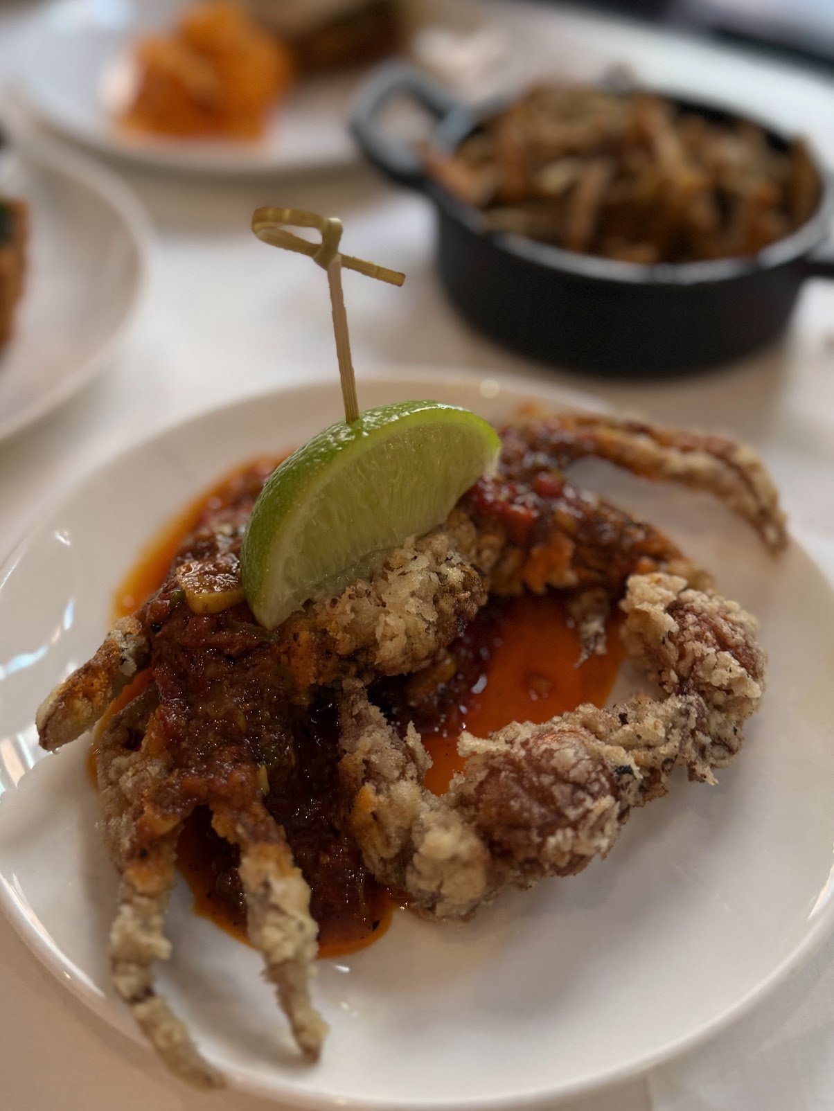 Karawari soft shell crab at Gunpowder, London