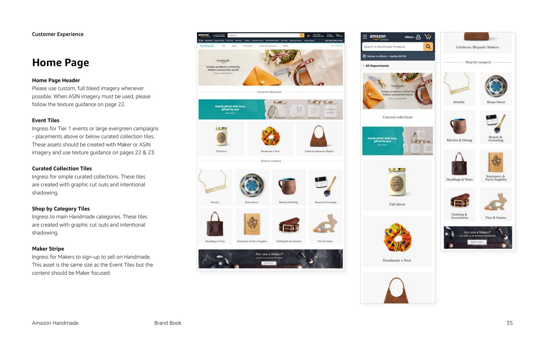 Amazon Handmade brand book, page 35 of 39