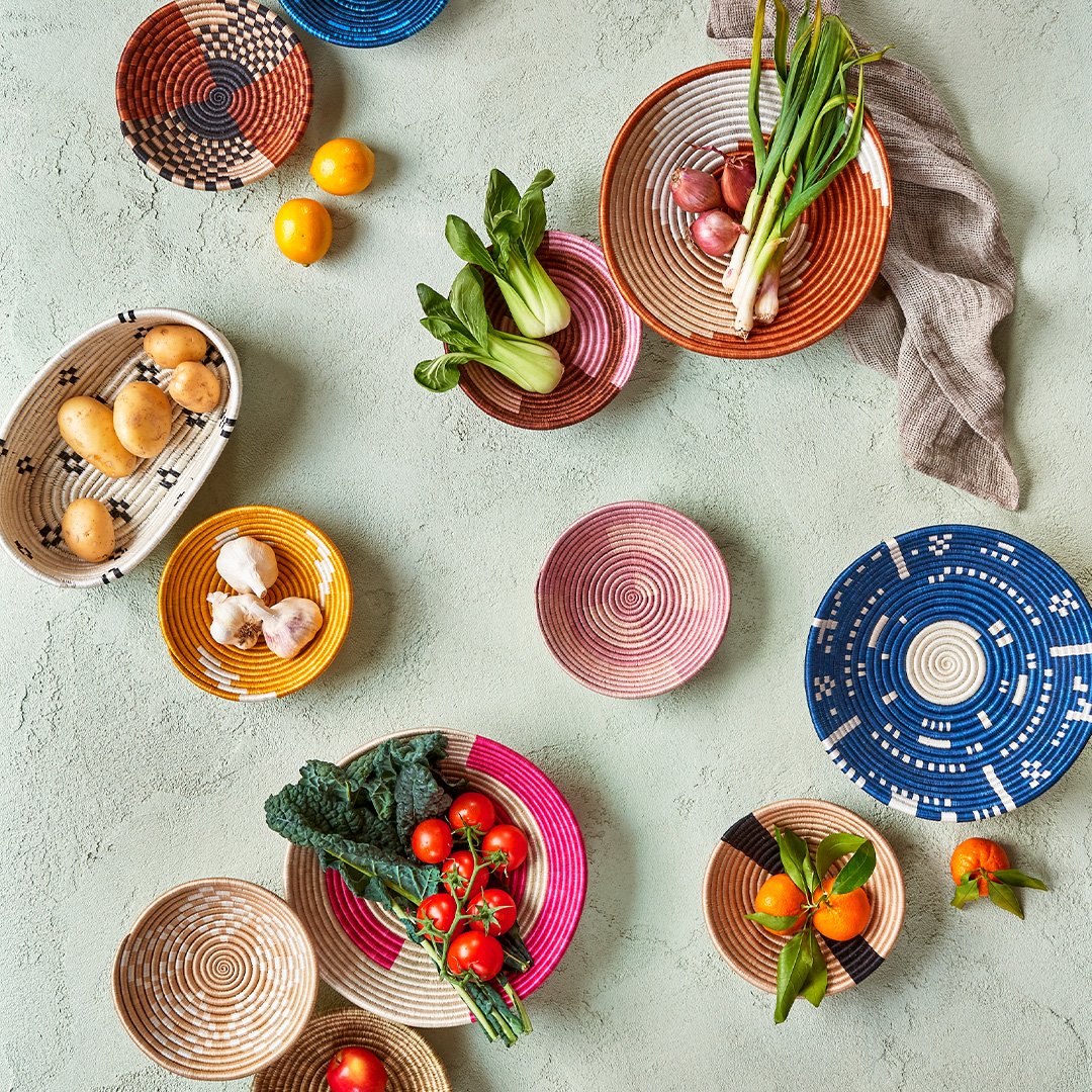 Amazon Handmade woven baskets with fresh produce