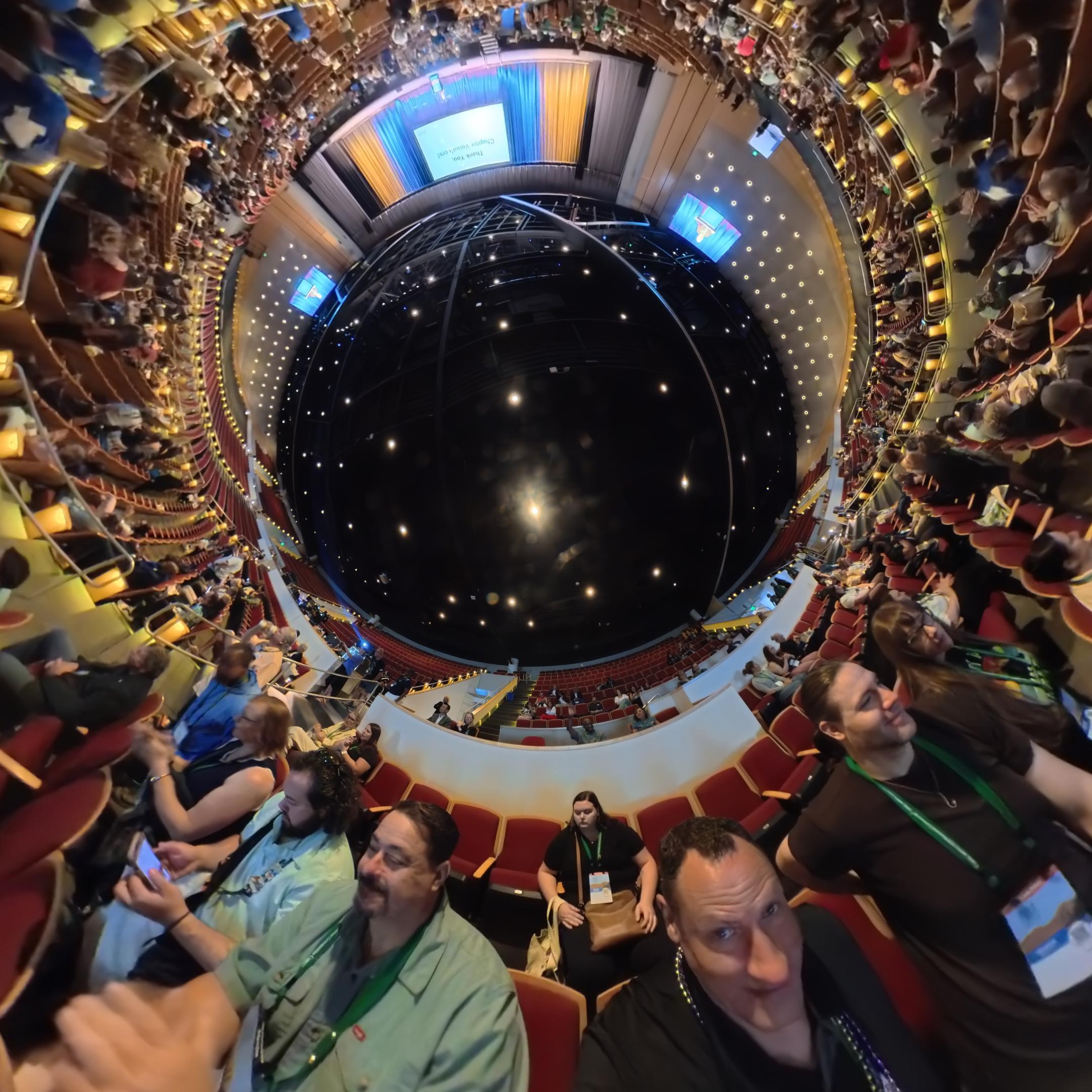 A 360-degree view of the convention opening ceremony at Bellco Theatre.