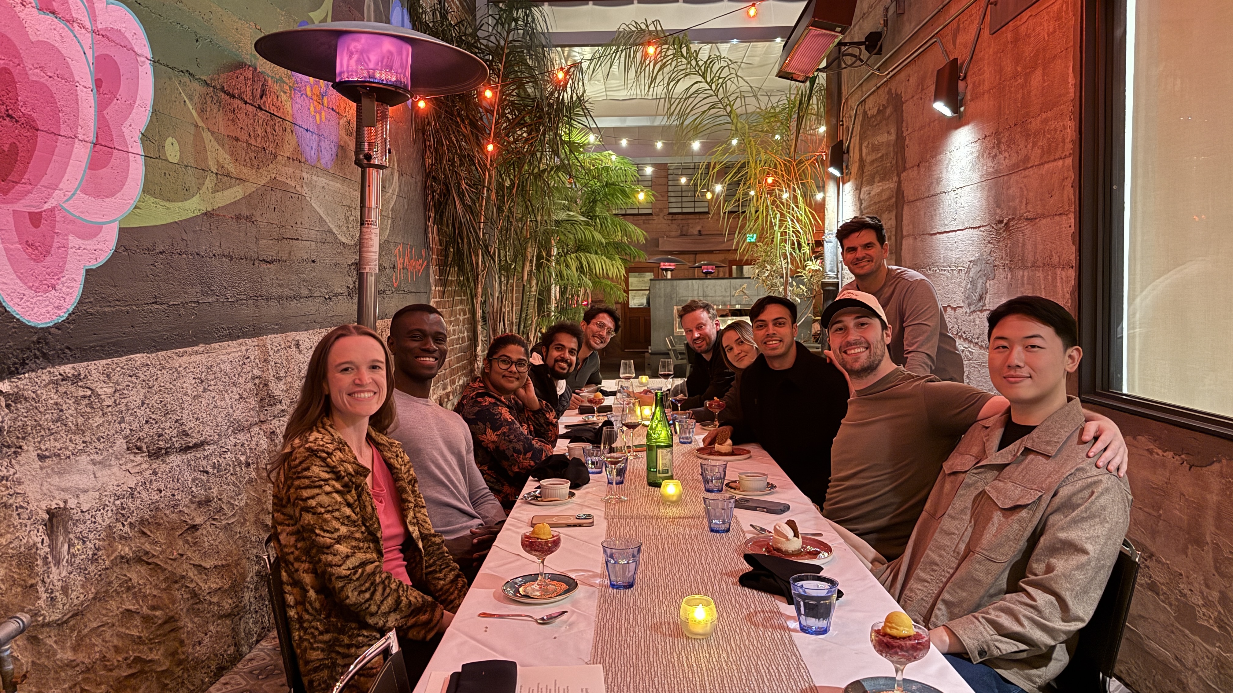 Founders seated at the Grand Rounds dinner at Foreign Cinema