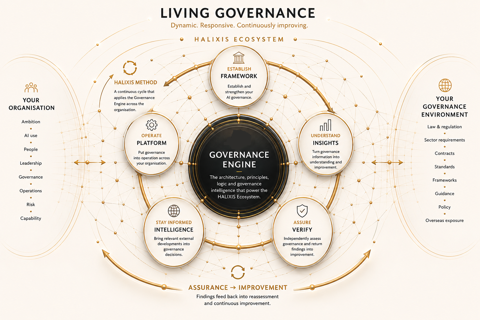 HALIXIS Ecosystem showing the relationship between connected governance solutions