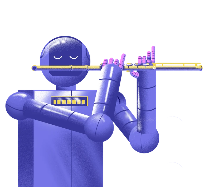 A robot playing the flute