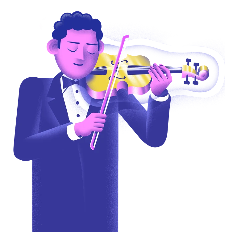 A musician playing the violin
