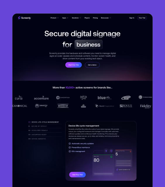 Screenly brand identity