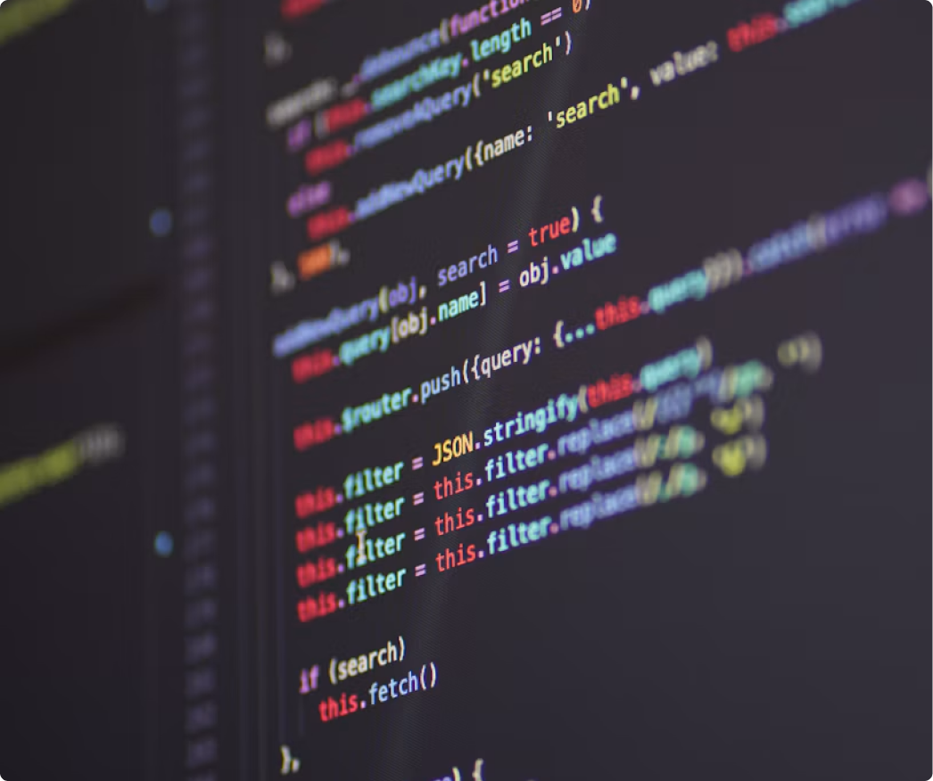 Code displayed on screen representing data