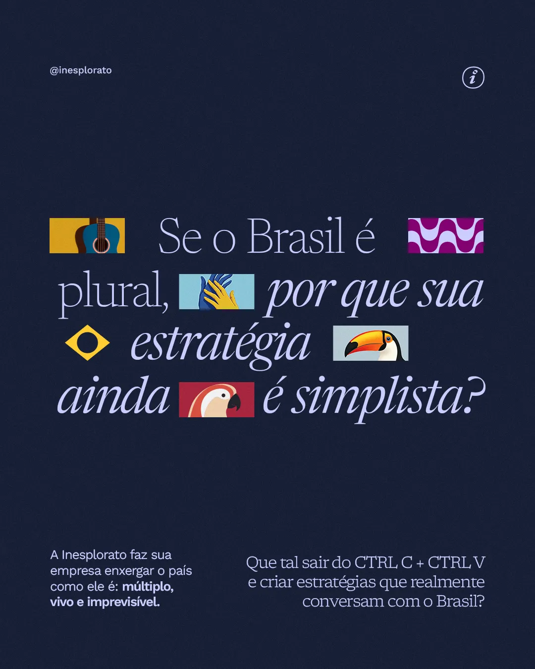 Inesplorato project — social post: "Post Estratégias"