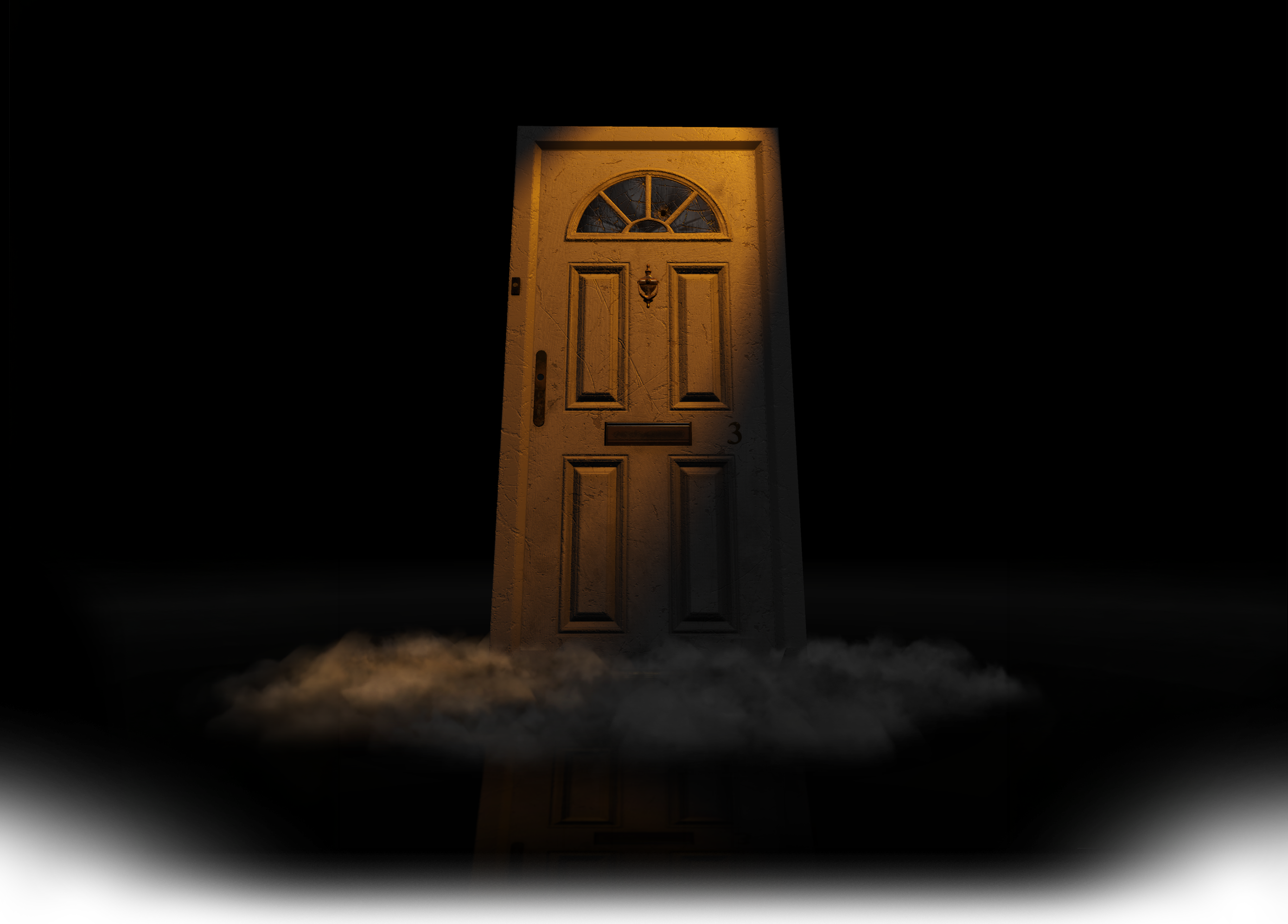 Picture of a door from within the Becoming a Monster immersive experience 