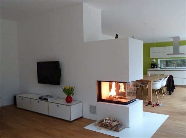 Installation d'une cheminée Spartherm Epi chez un client