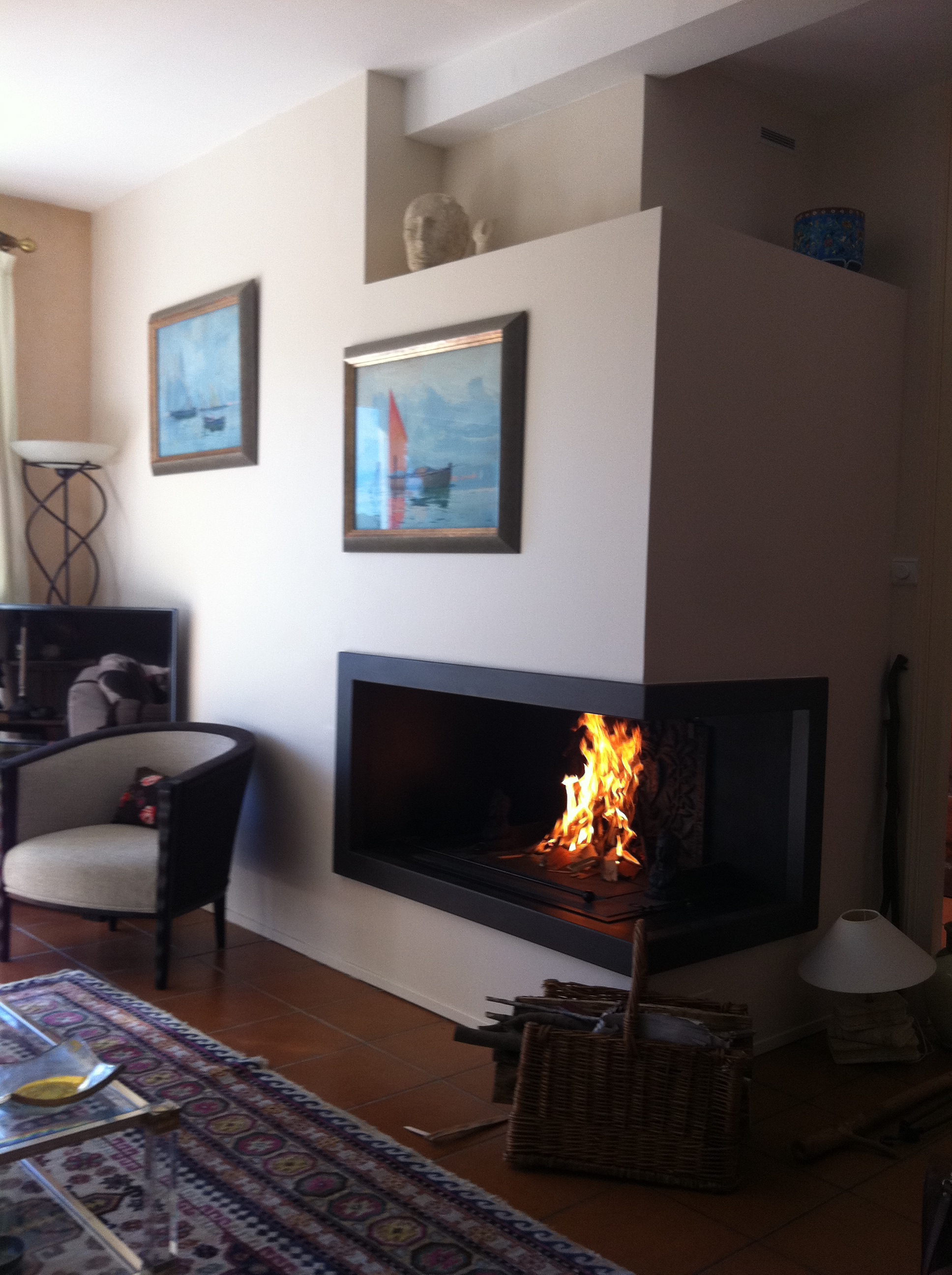 Installation d'une cheminée Polyflam Evo chez un client