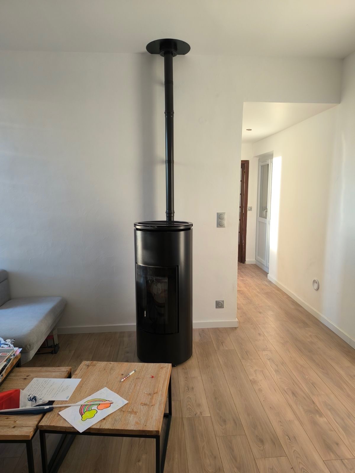 Installation d'un poêle à granulés MCZ chez un client