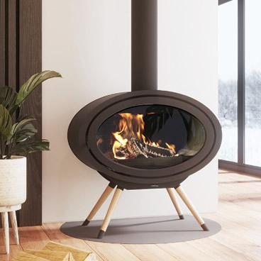 Poêle à bois Oval Front – Fonte Flamme