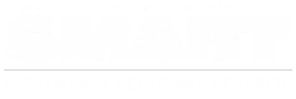 Logo of SMART Northeast Regional Council with text Sheet Metal, Air, Rail, Transportation.