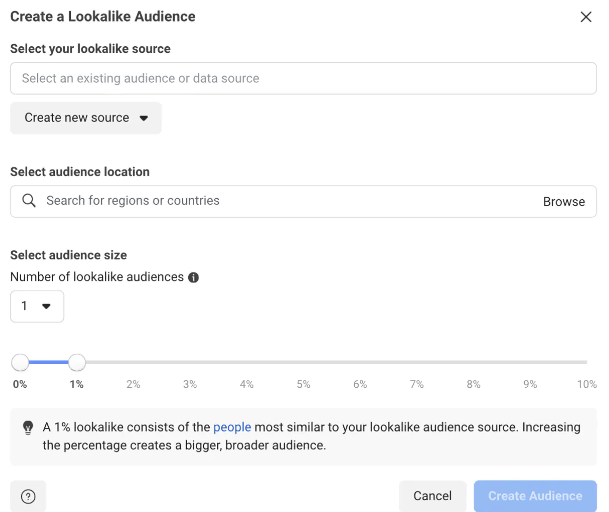 choose how similar you want the audience to look by toggling the percentage