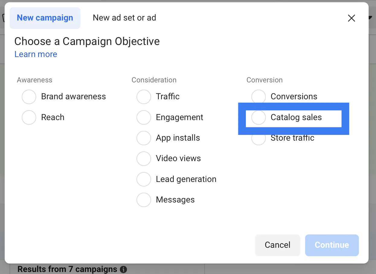 choose a conversion campaign objective