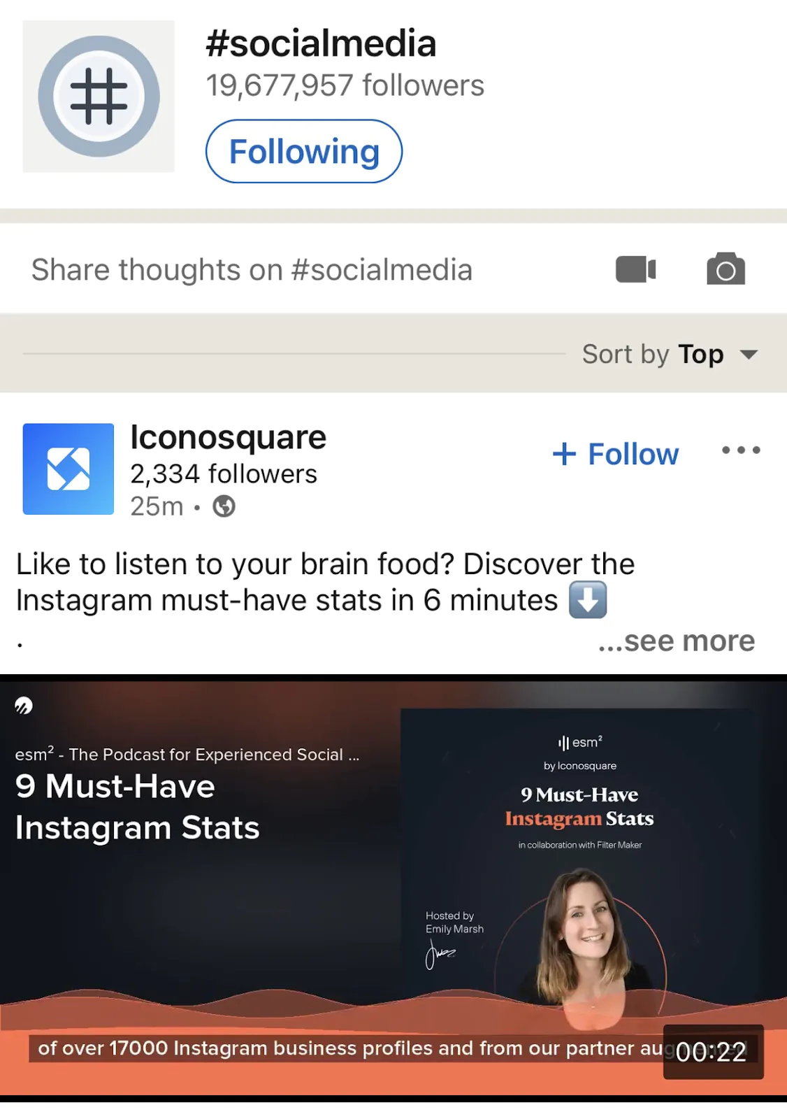 Use popular LinkedIn hashtags