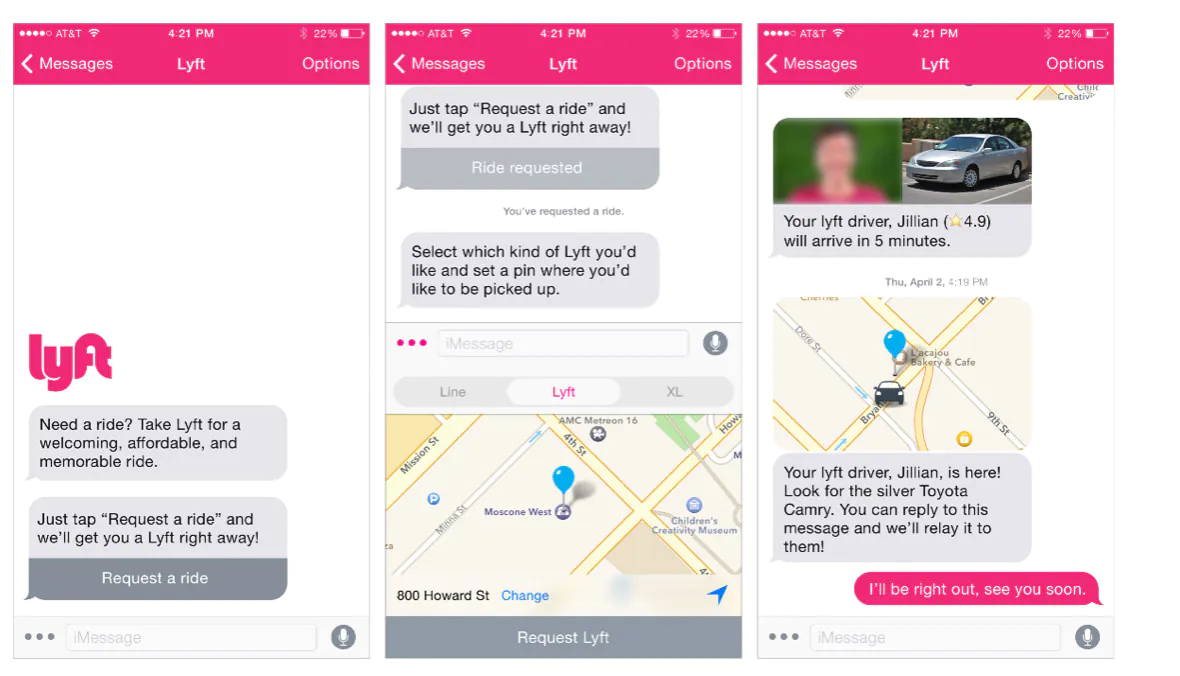 example of a brand that takes advantage of chatbots automation is Lyft