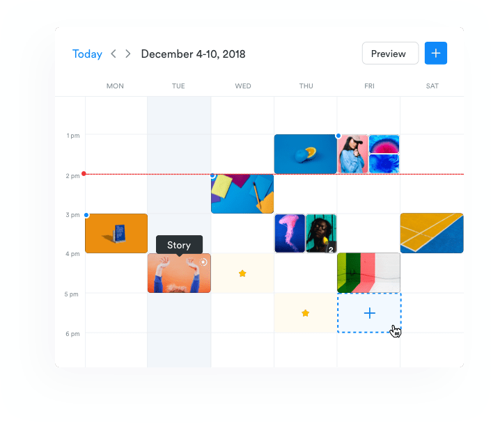 Schedule posts in advance to avoid falling through the cracks