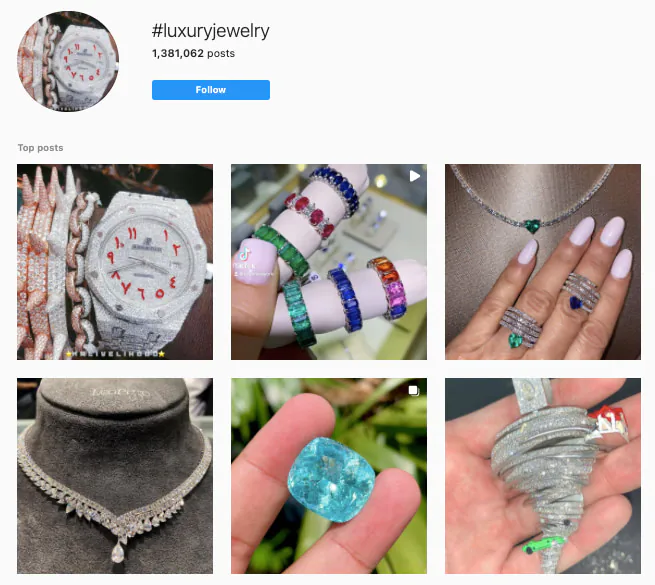 Search relevant hashtags