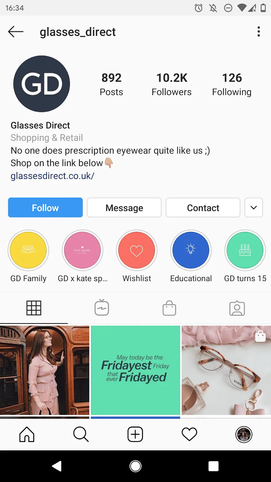 glasses direct instagram