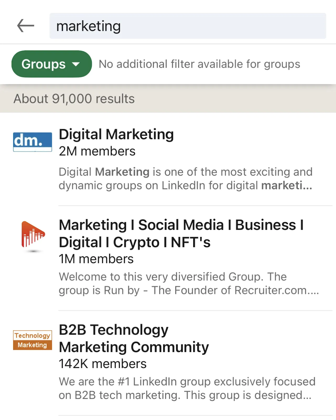 Join and use LinkedIn Groups