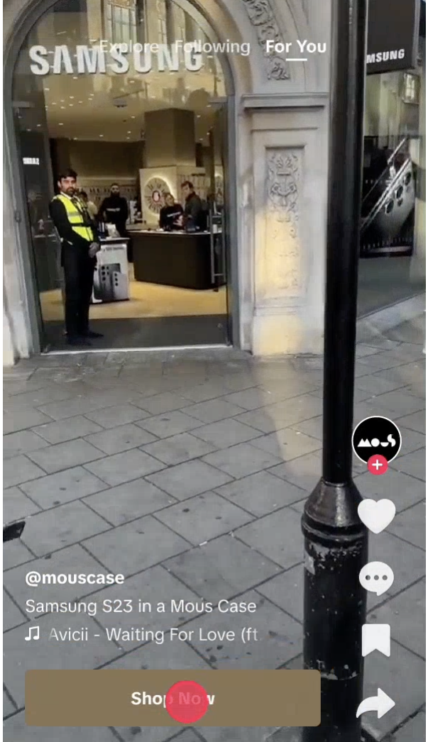 Example of a TikTok Ad from Mouscase
