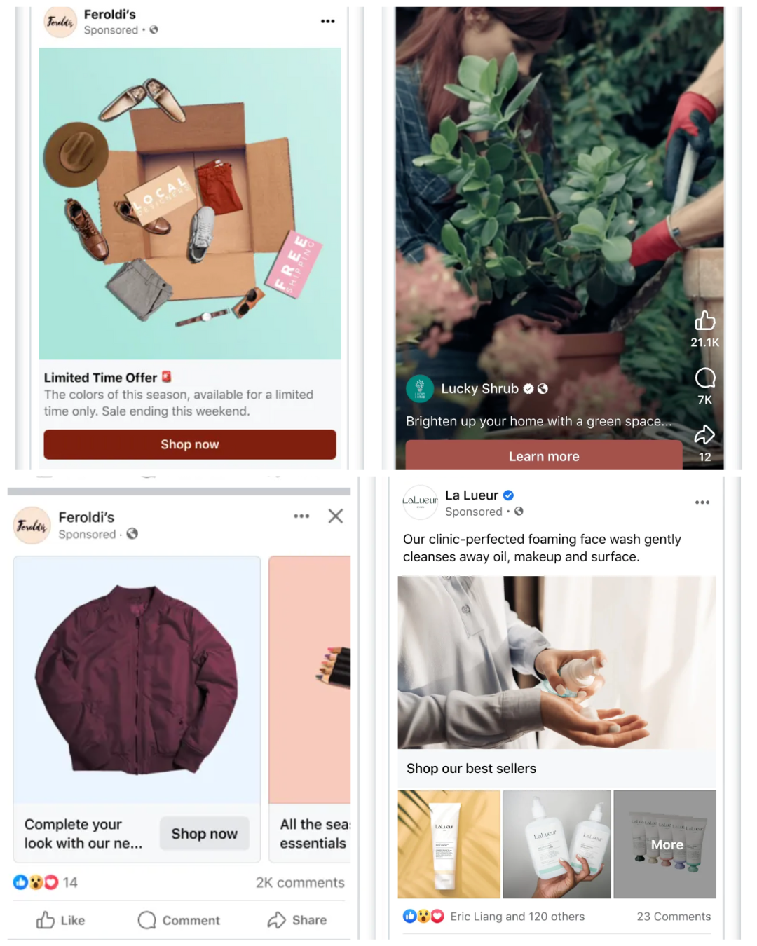 Diverse Facebook Ads formats