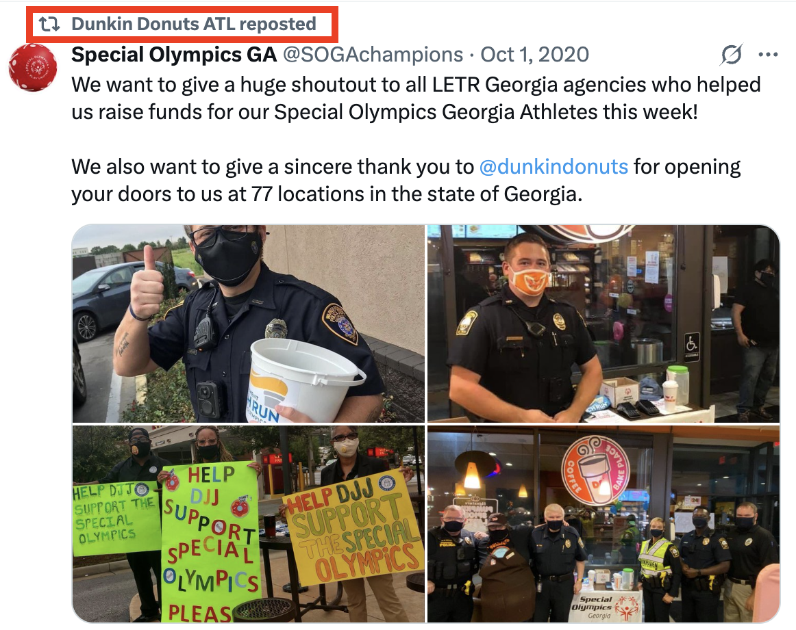 Franchise local communication with Dunkin Donuts example