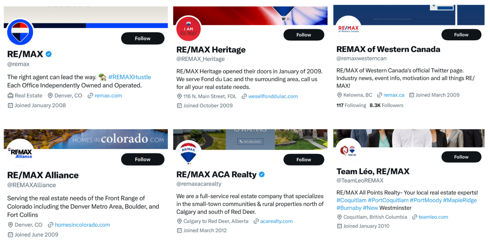 Franchise local accounts with RE/MAX example