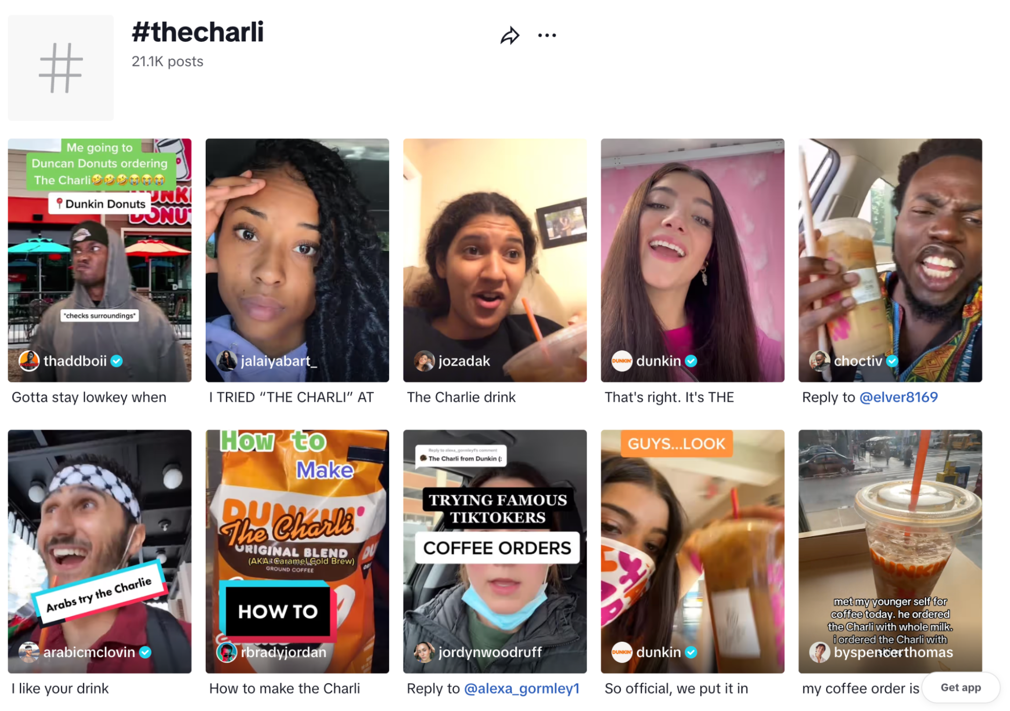 Franchise UGC campaign with Dunkin Donuts example