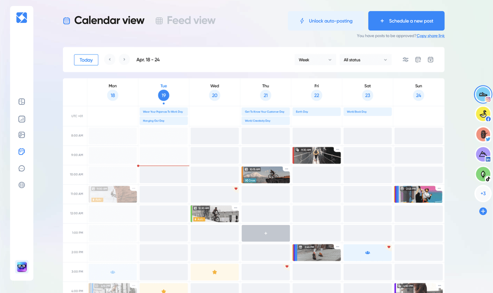 The Calendar View in Iconosquare
