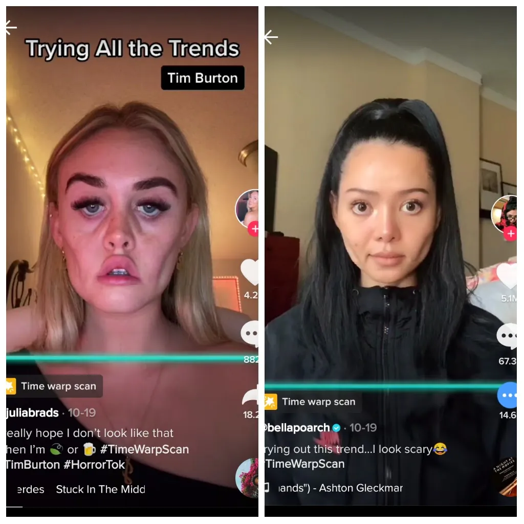 the effect to turn themselves into Tim Burton-style characters