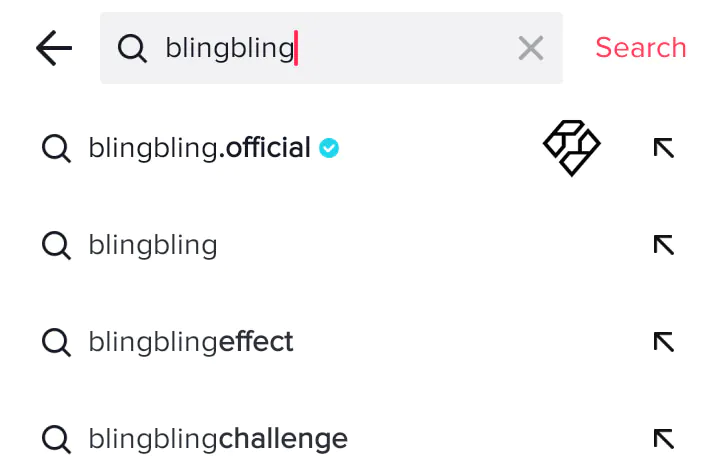 Search for the name of the effect you want to use on the search bar