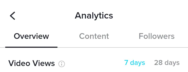 three main categories on the analytics dashboard