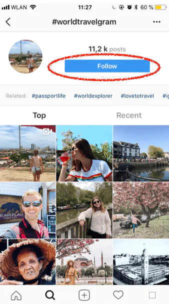 Follow hashtags and accounts to discover quality content
