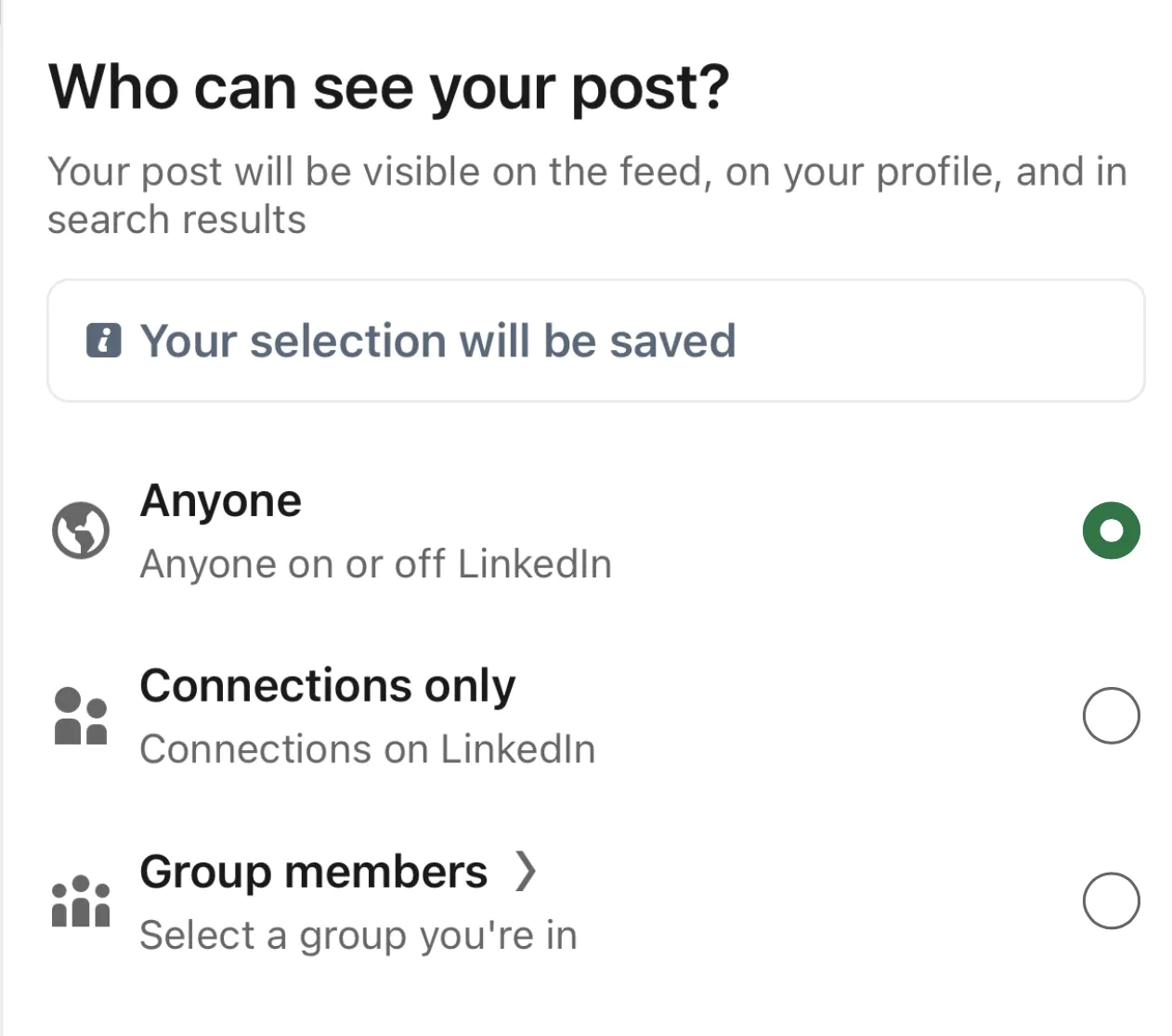 Publish status updates