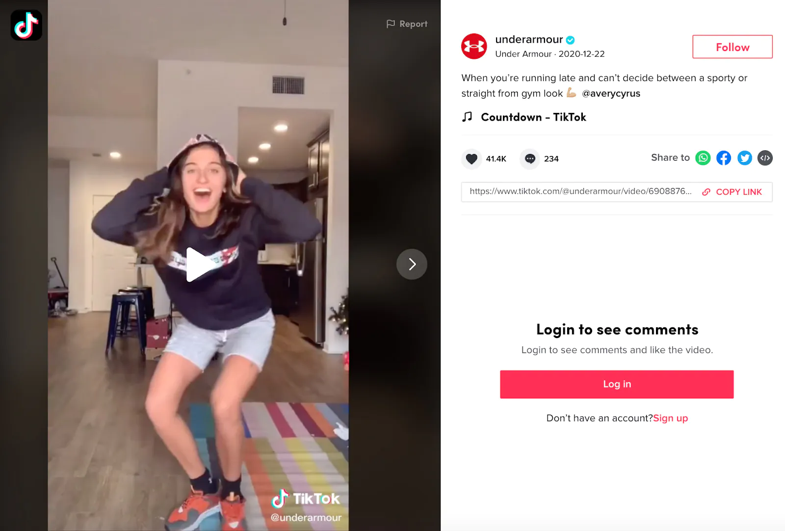 Under Armour's relatable TikTok video