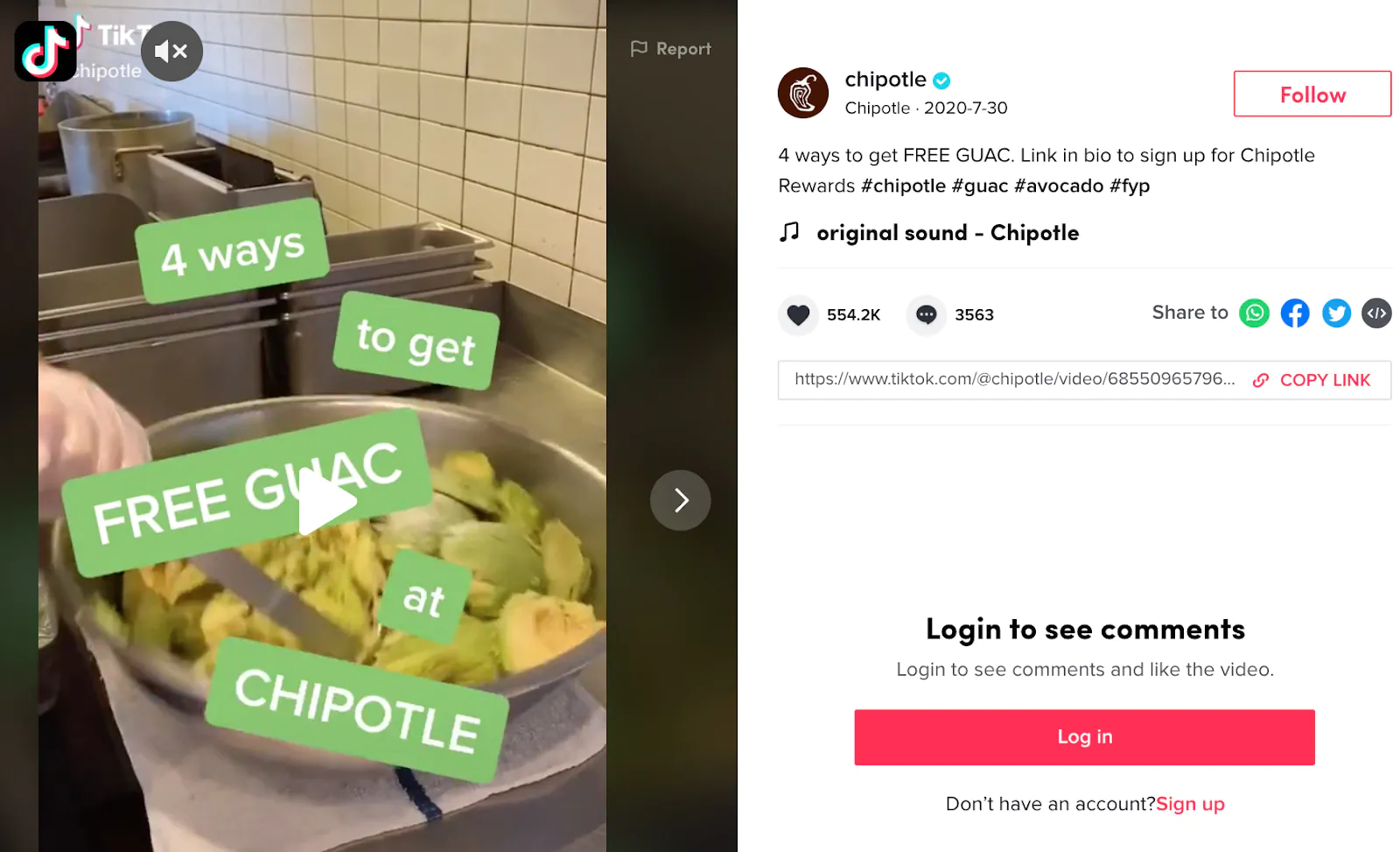 Example of using caps in a TikTok caption