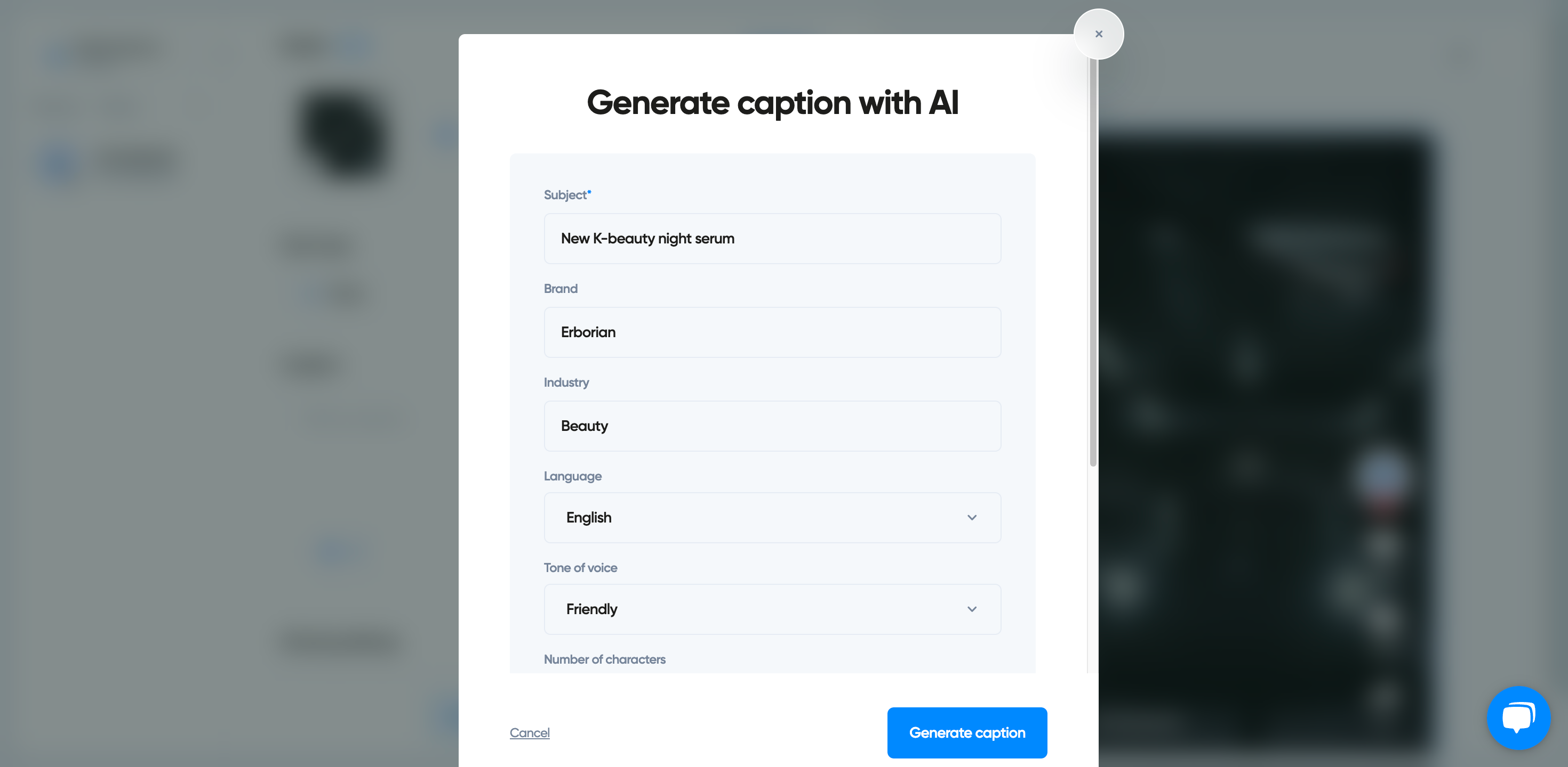 Generating a TikTok video description with AI on Iconosquare