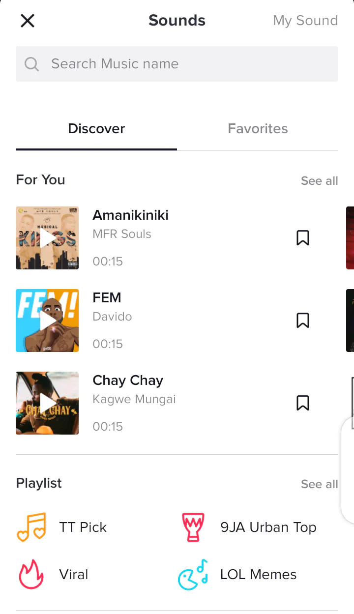 clicking on the Sounds button