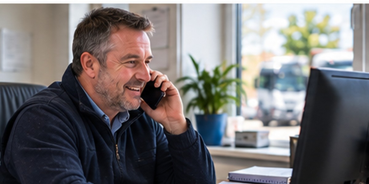 Office manager answering a customer call