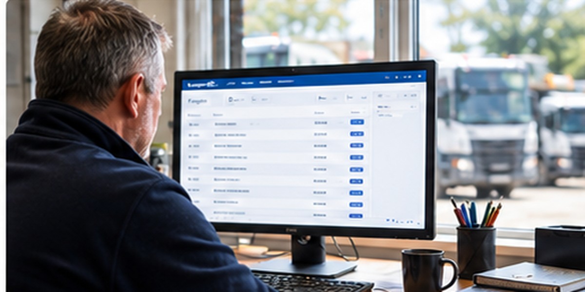 Tipper business office managing jobs on screen