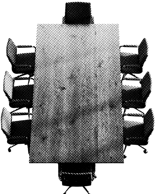 Overhead view of a boardroom table