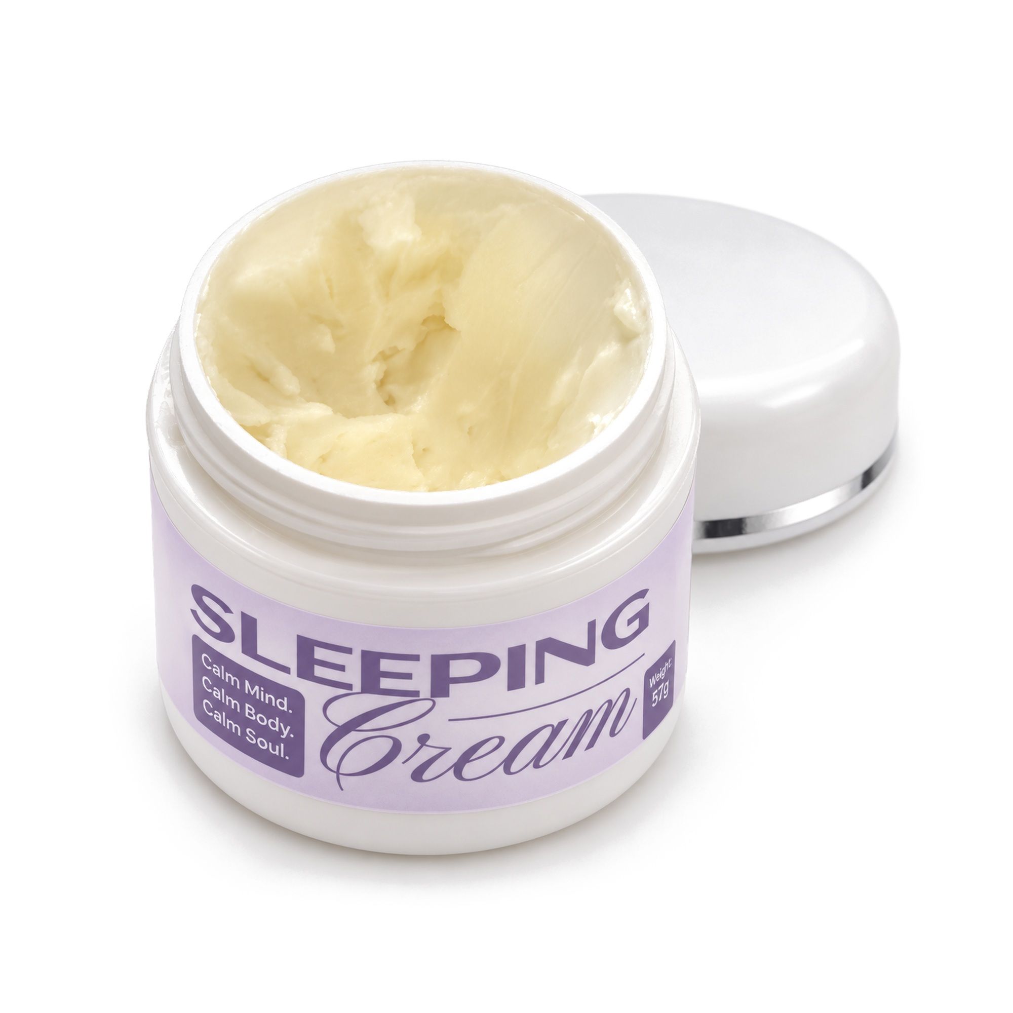 Open Luminex Sleeping Cream showing its rich, smooth texture